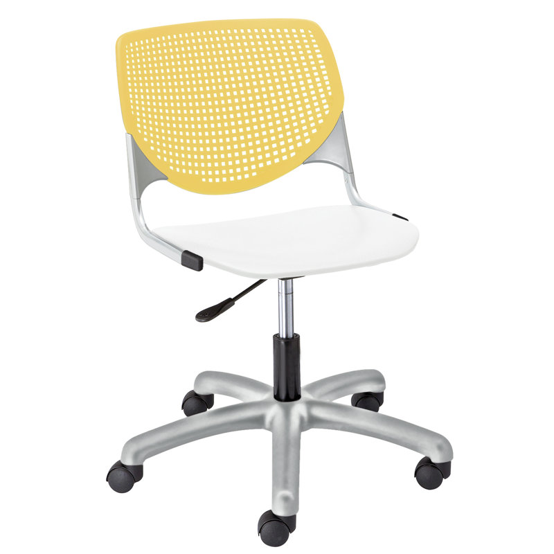 Kool Task Chair, Yellow/White, White