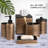 Bathroom Accessories Set - Modern Resin Bathroom Décor with Soap Dispenser, Toothbrush Holder, Tumbler & Tissue Box for Countertop and Bathroom Sets (6Pcs)