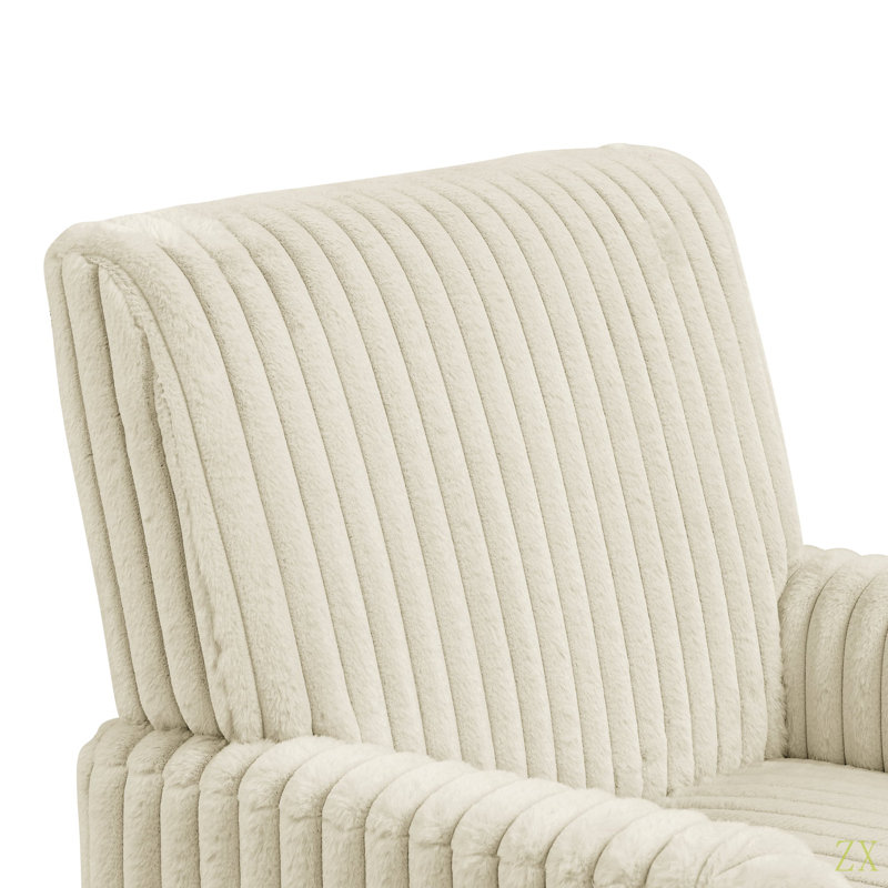 Chaise d'appoint moderne avec velours côtelé moelleux et silhouette intemporelle, Beige