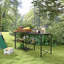 Station de camping portative pliante Outsunny avec support de lanterne réglable