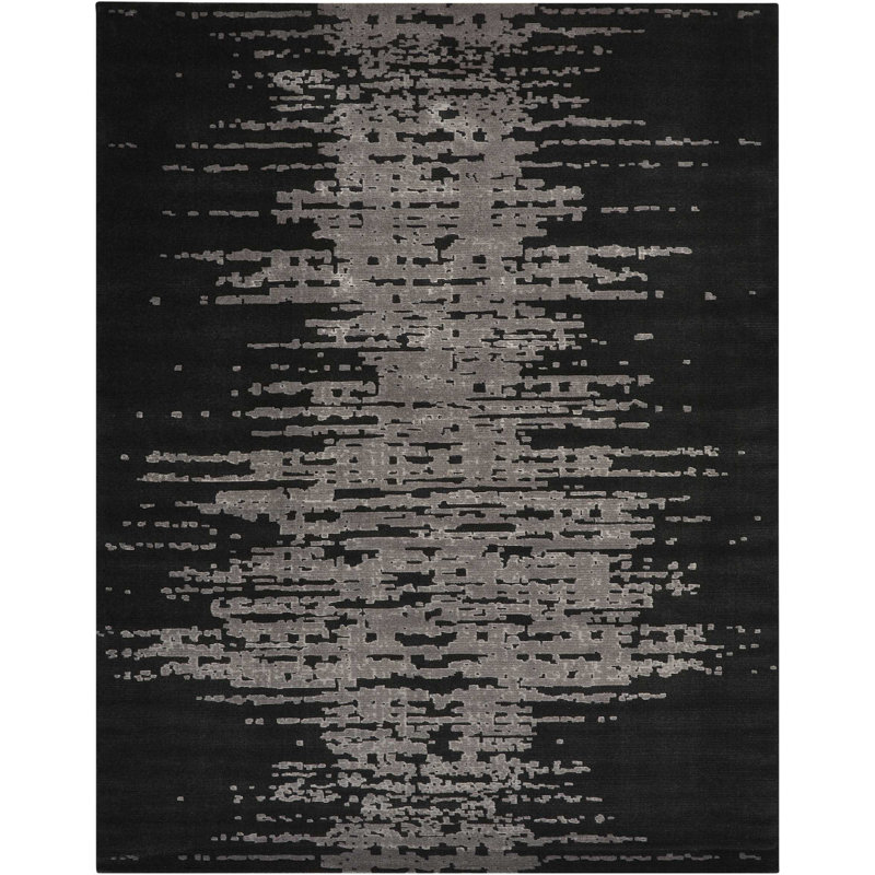 Tapis noir moderne Cannes, Rectangle 8 pi 6 po x 11 pi 6 po
