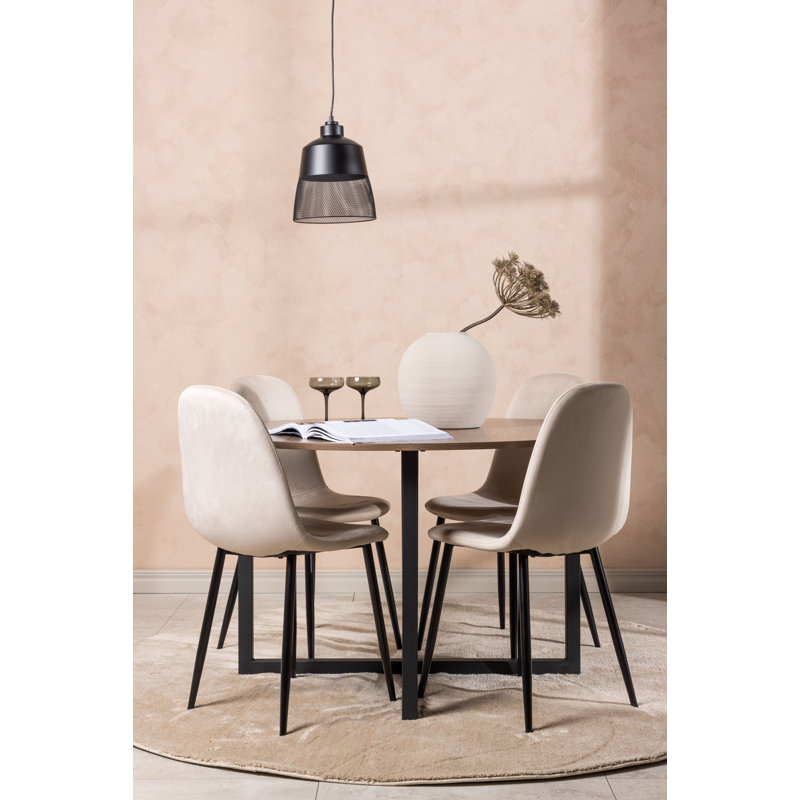 Trevino 4 - Person Dining Set, Beige, Beige