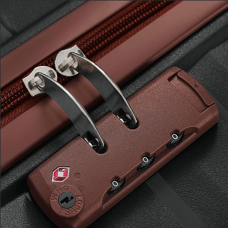 Ensemble de valises de voyage en PP de qualité supérieure, ensemble de valises à verrou TSA de 3 pièces de tailles 20, 24 et 28 pouces avec roulettes pivotantes à 360 °, noir et brun