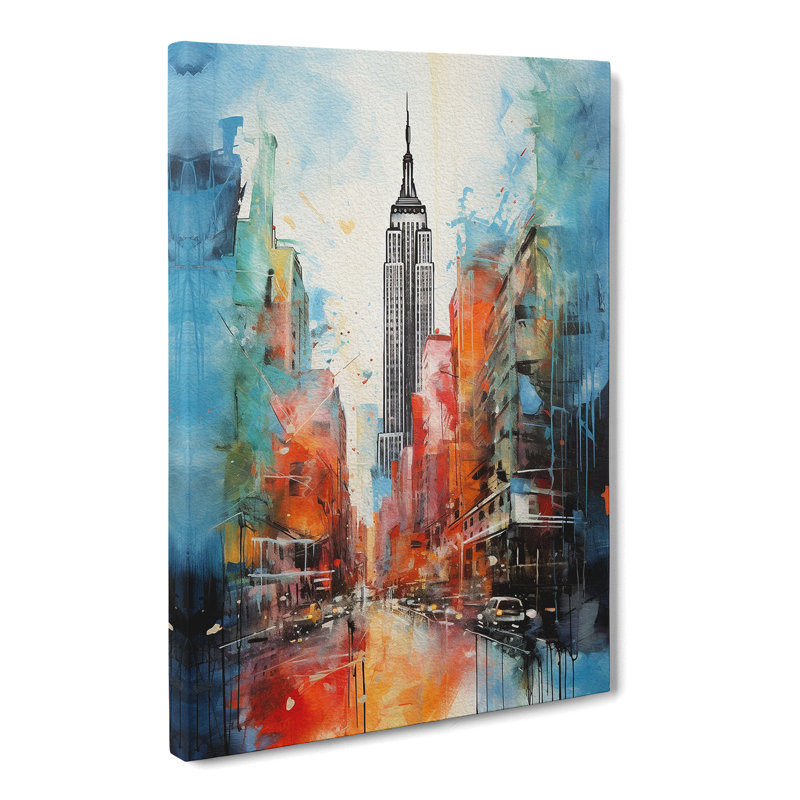 Empire State Building Action Painting - Print, 76cm H x 50cm W x 3cm D