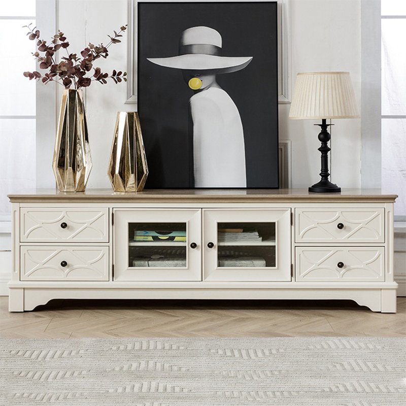 American Vintage TV Stand Cabinet Floor Cabinet, 86.61"