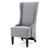 Cool High Back Dining Chair With Wings, Grey Upholstery, Strong Birch Wood Legs, 22.79"W X 28.02"D 45.61"H Modern Fabric Upholstered Tall And Base,