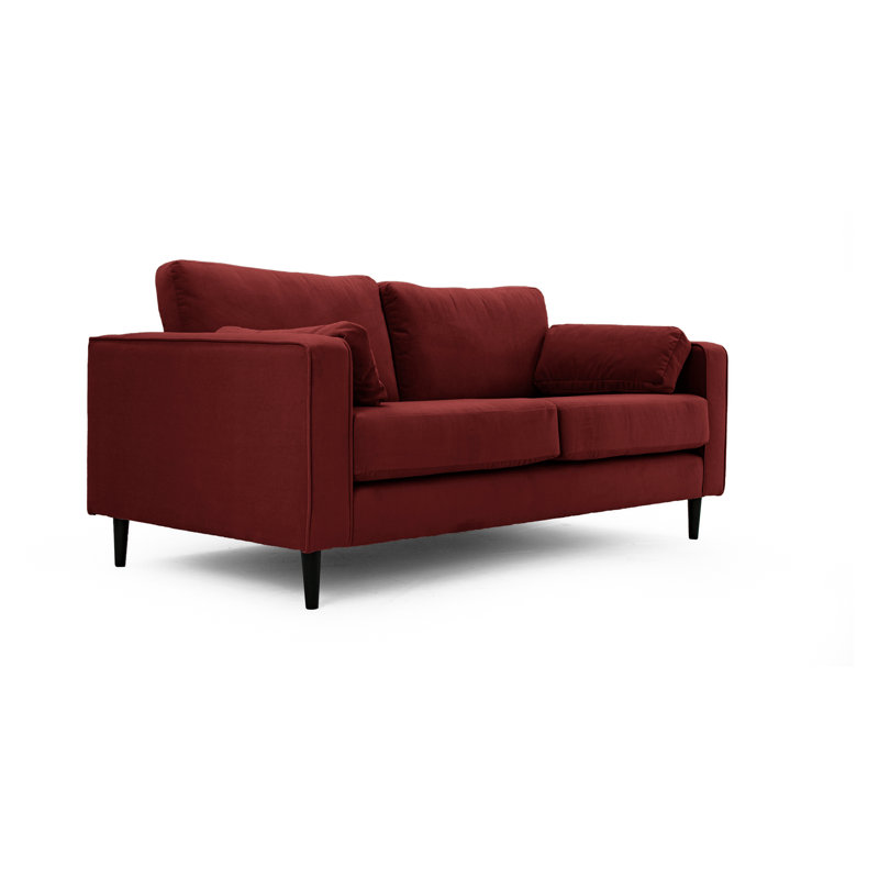 Millerville Velvet Sofa, 93"H x 193"W x 93"D, Burgundy