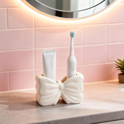 Toothbrush And Toothpaste Holder Cute Toothbrush Holder Set, Bathroom Counter Organizer For Bathroom，Electric Toothbrushes