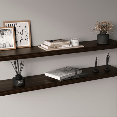 Ensemble de 2 tablettes flottantes de 47 po Ecco, tablettes pour décoration murale pour chambre à coucher, tablettes de rangement pour salle de bain, tablettes pour livres pour le salon