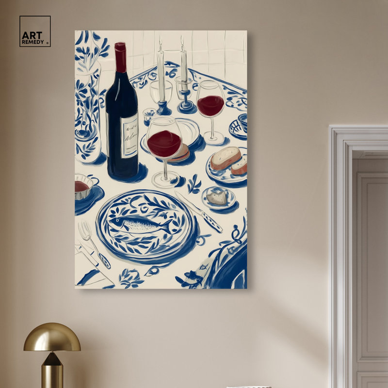 "Dinner II", reproduction d'art sur toile par Art Remedy, tendue sur châssis, 30 x 45, H 45 po x l 30 po, Toile non encadrée