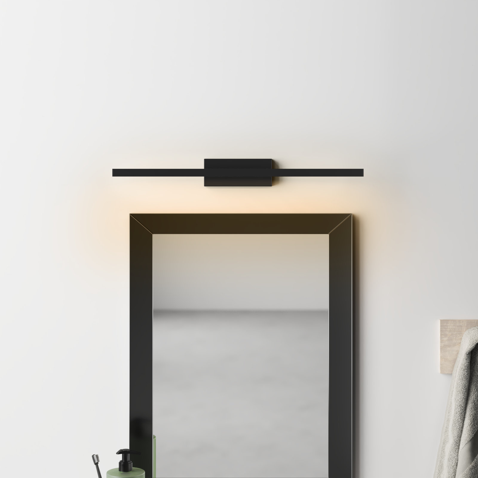 Rochelle Single Light Dimmable Bath Bar, Black, 3000K