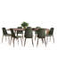 9-Piece Extendable Dining Table Set with 8 Upholstered Chairs, Rectangular Table with Leaf Storage-98154930