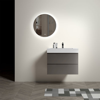 Meuble-lavabo gris avec lavabo 30 po Glenarden