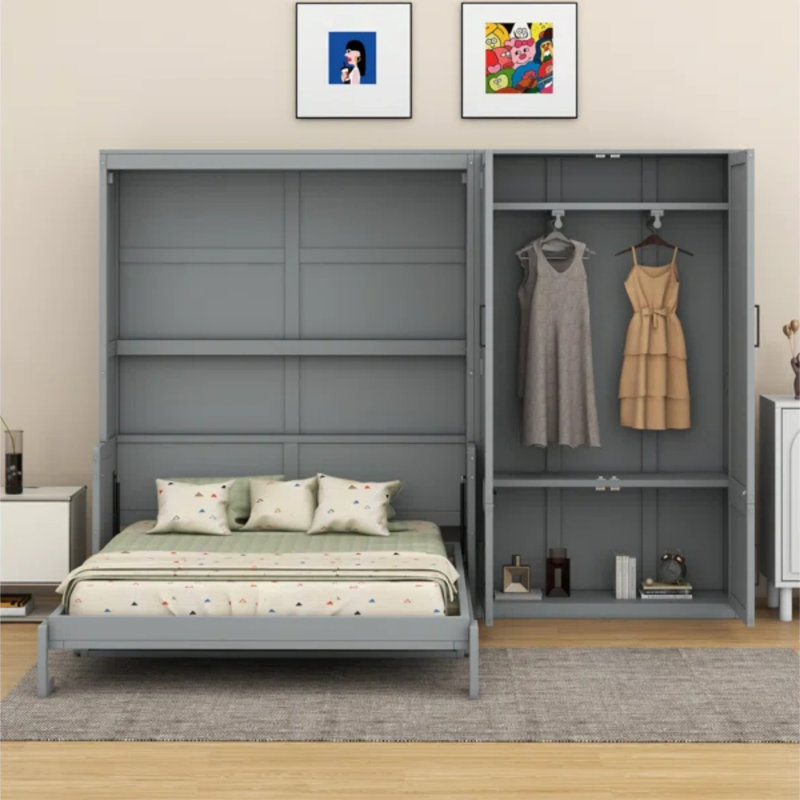Lit escamotable avec lit escamotable Murphy, Gris