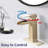 Waterfall Bathroom Faucet Brushed Gold - Single Handle. Deck-Mounted For Bathroom. Stainless Steel. Pop Up Drain & Overflow. Fine Water Flow Control. 1.2 Gpm. 9/16 In. Connection Size. 5.9 Spout H.-121628324