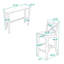 Ensemble repas avec table rectangulaire et 2 chaises rembourrées-1657055496
