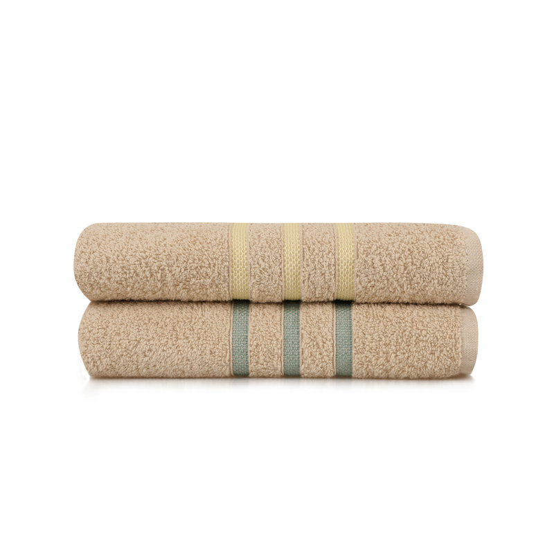Débarbouillette 100% coton, Caramel / jaune / vert