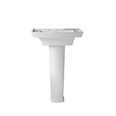 DXV Wyatt 24 Inch Sink with Pedestal - Three Faucet Holes