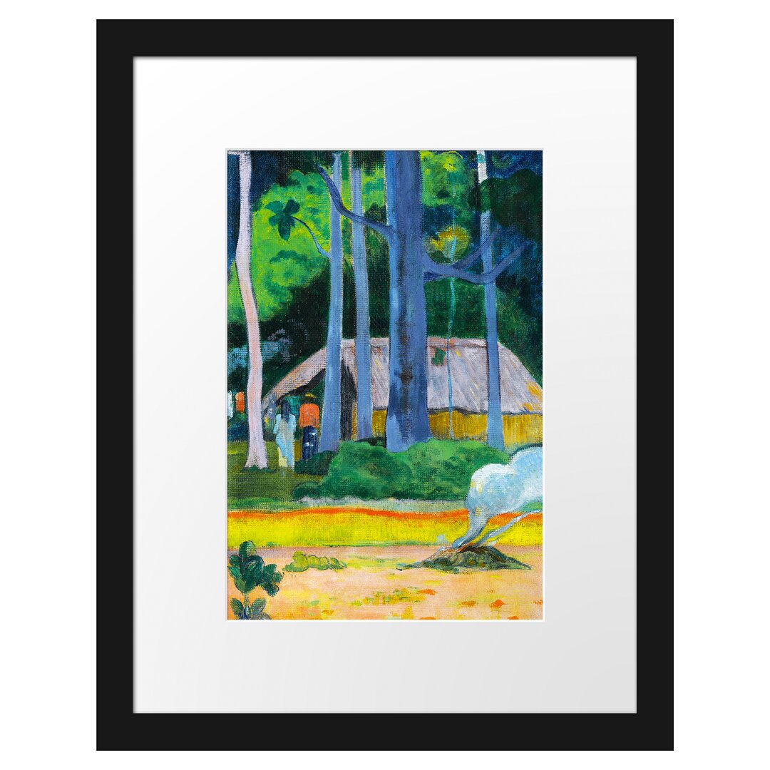 Gerahmter Kunstdruck Cabane Sous Les Arbres von Paul Gauguin