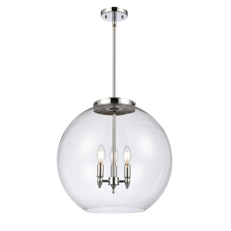 Ralph 3 - Light Pendant, 18.38" H x 17.75" W x 17.75" D, Polished Chrome, Matte White