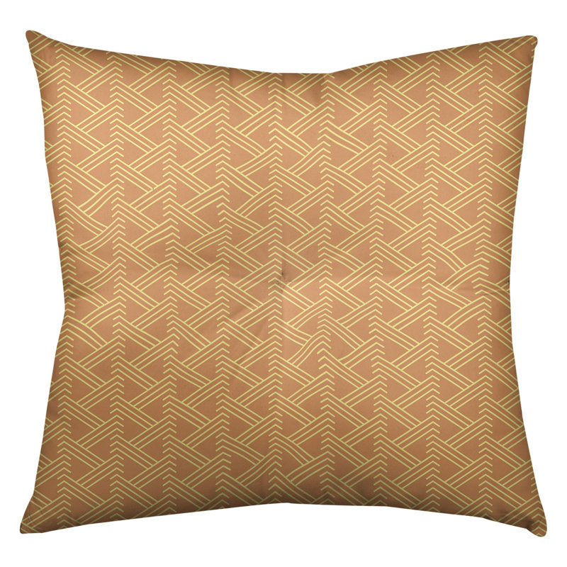 Coussin de sol zig zag classique, 26 po x 26 po, Orange/jaune