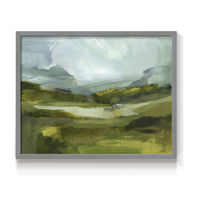Emerald View III - Reproduction encadrée - Restickable, H 16 po x l 20 po, Gris