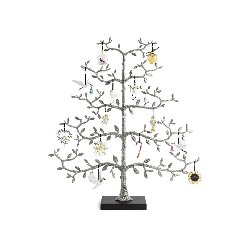 Espalier Christmas Ornament Tree Figurine / Sculpture, 48" H x 48" W x 2" D