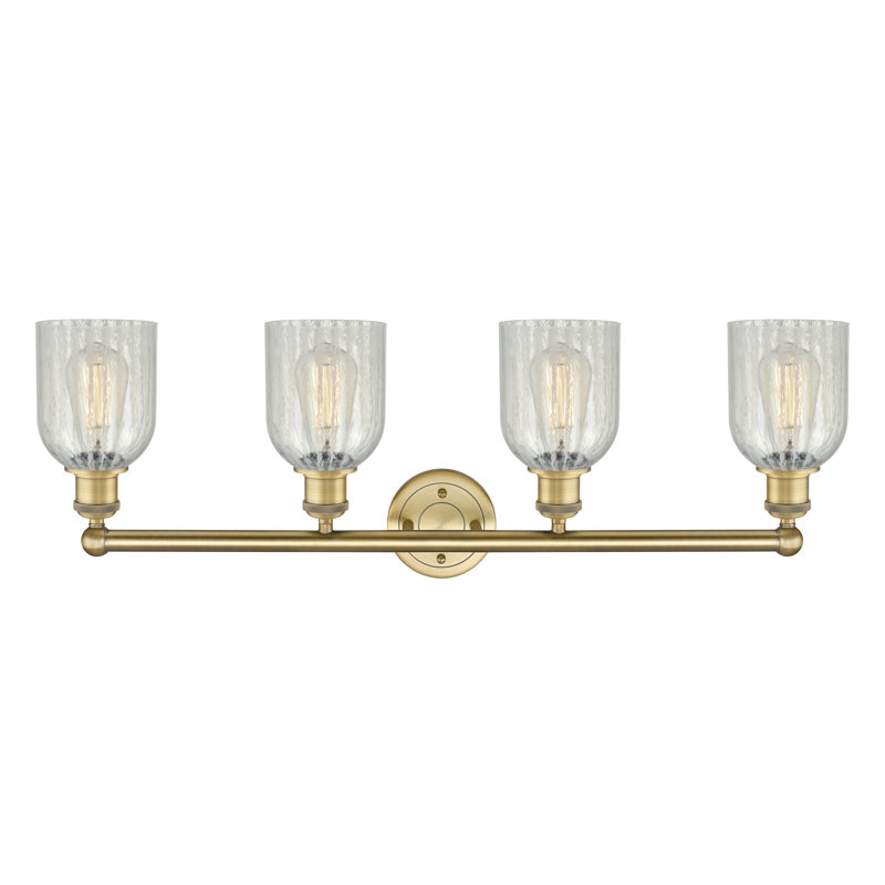 Reiko 4 - Light Dimmable Vanity Light, Mouchette, Brushed Brass