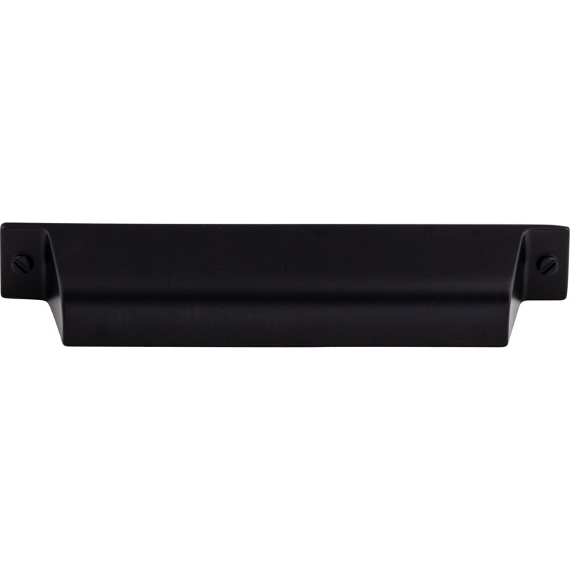 Flat Black Modern Industrial Cup Pull with Mounting Hardware