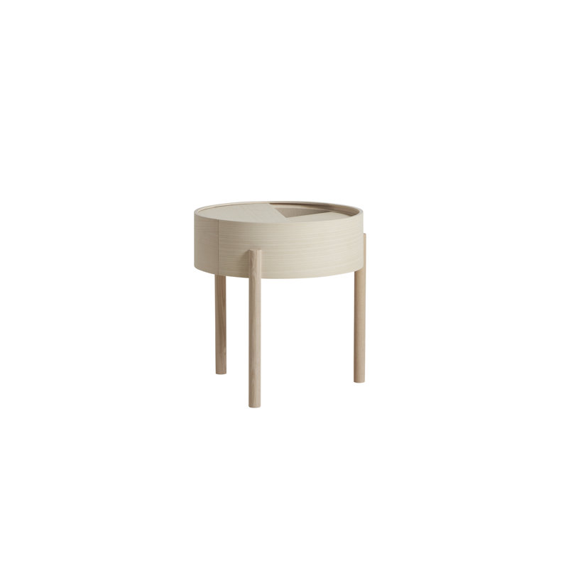 Arc Side Table, White Pigmented Lacquered Ash