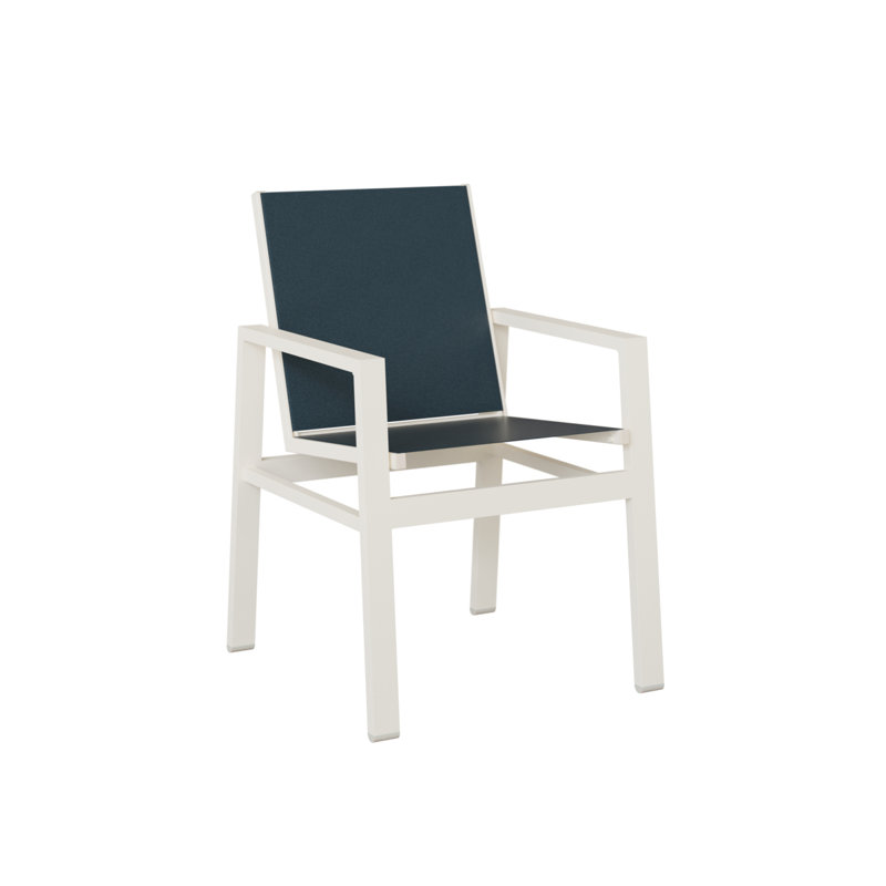 Chaise de salle à manger Ohlson, Marine, Aluminium blanc mat