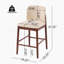 Ensemble de 2 tabourets de comptoir rembourrés en bois Lois, chaise de bar, structure en noyer foncé avec revêtement beige-585095110