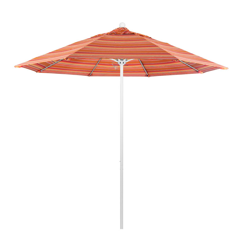 Parasol de marché 9 pi Austan, Sunbrella® mangue rayé Dolce, Bronze, Manivelle