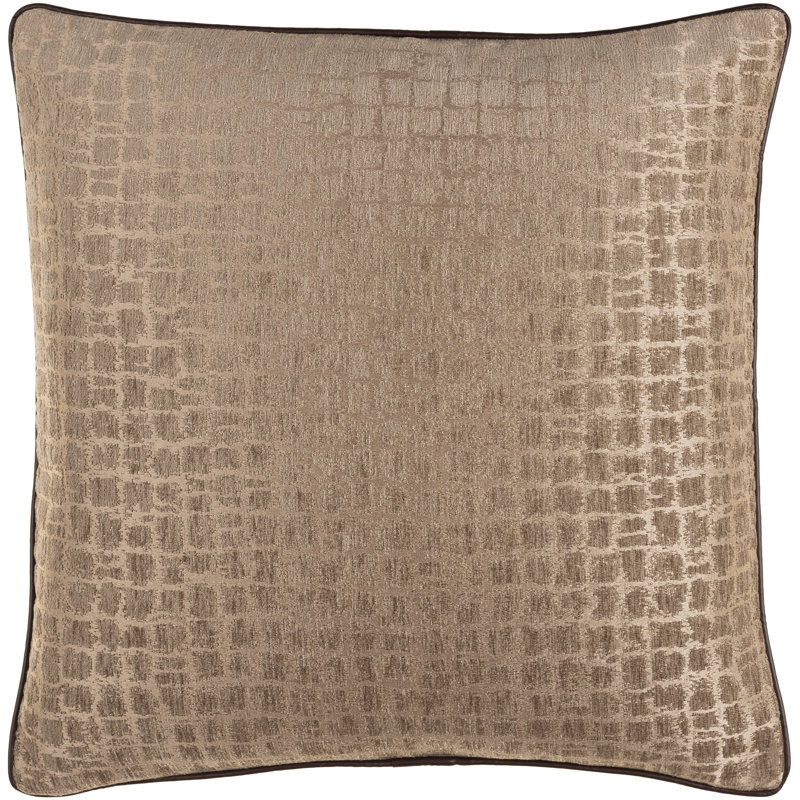 Housse et insert de coussin carré Tambi, Polyester/ Bourre en polyester, 18 po x 18 po, Kaki