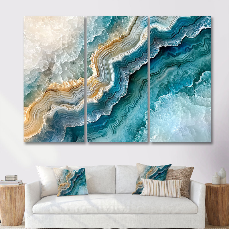 Agate «Dream River», ensemble de reproductions d'art sur pierre, H 40 po x l 60 po, Toile tendue, Does Not Apply