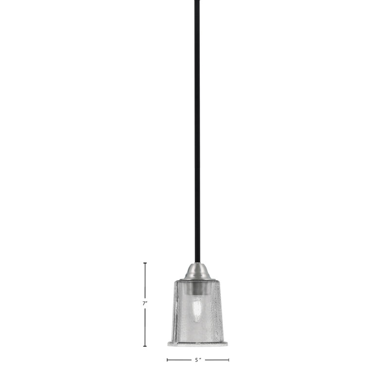 Ahern Mini Pendant, Matte Black & Brushed Nickel Finish, 5.25" Smoke Bubble Glass, Clear; Black/Matte Black; Brushed Nickel