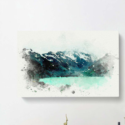 Aoraki Mount Cook in New Zealnd in Abstract - Wrapped Canvas