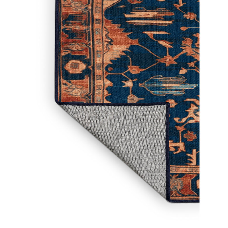 Machine Washable Persian Gray Area Rug, Round 6'
