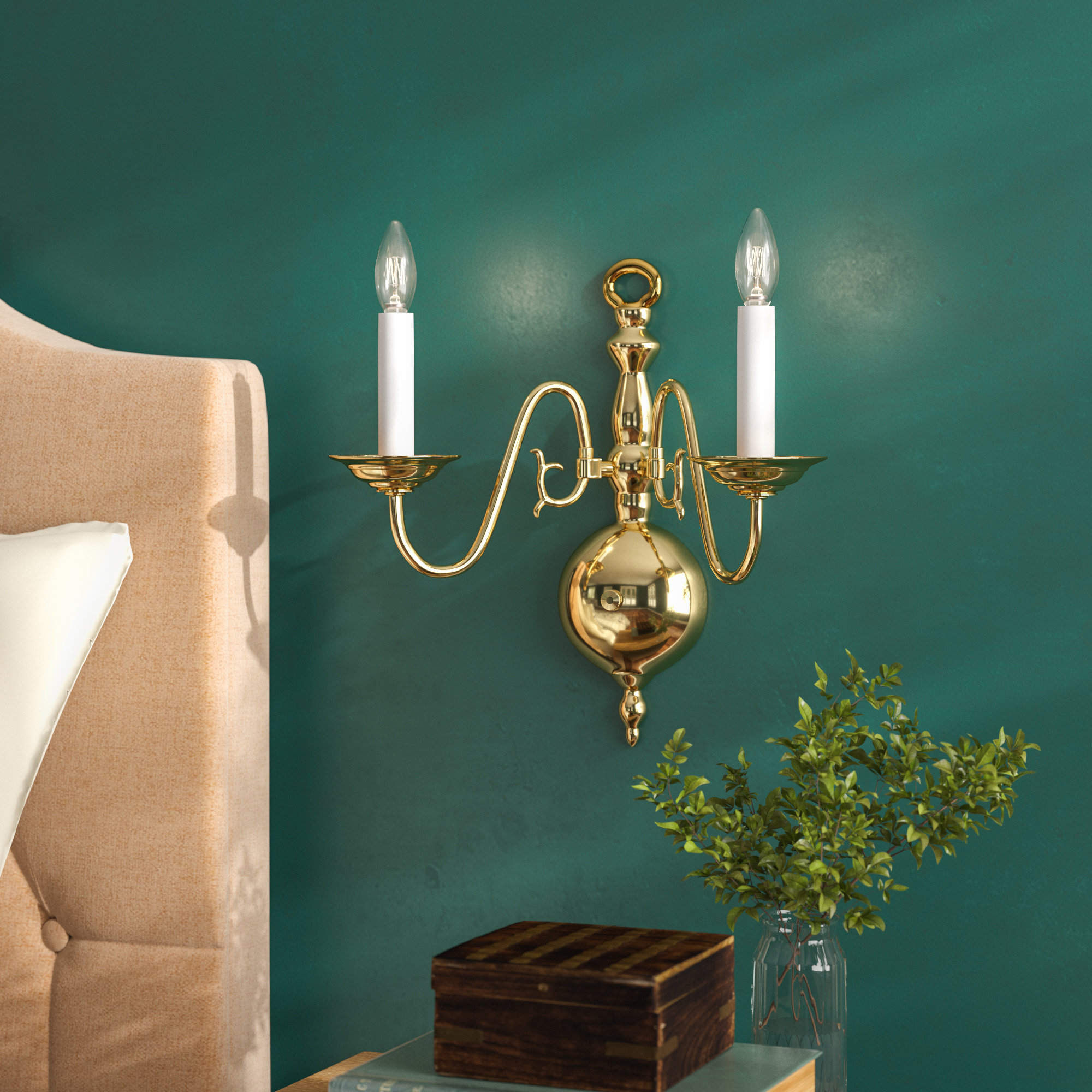 Lark Manor Benedetto 2 - Light Dimmable Candle Wall Light & Reviews | Wayfair