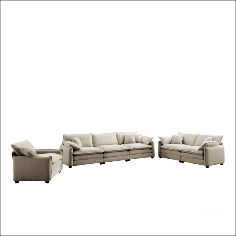 Canapé modulaire surdimensionné 3 pièces confortable, Tanné