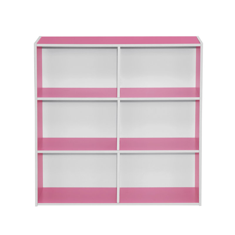 Troiano 80cm H x 80cm W Wood Standard Bookcase, Pink