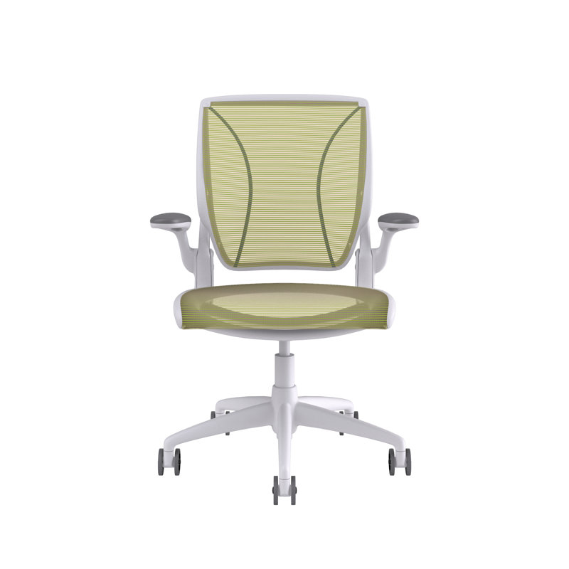 World Task Chair, Citron, White, Fixed