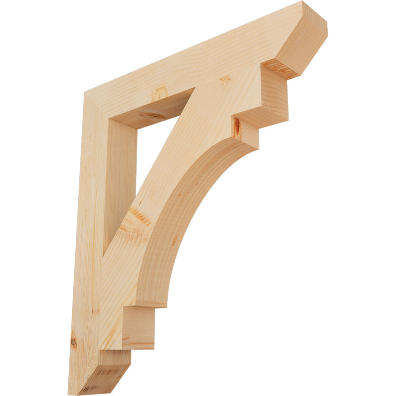 Support en bois / corbeau, Douglas (lisse), H 30 po x l 3,5 po x P 26 po