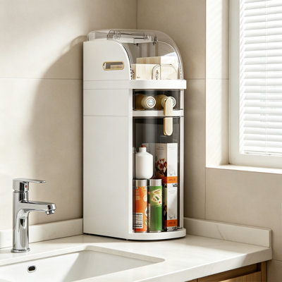 Armoire de rangement mince pour salle de bain, organisateur de rangement de salle de bain étroit et étanche avec roues et porte-papier hygiénique pour petits espaces, salle de bain, cuisine, buanderie, salon