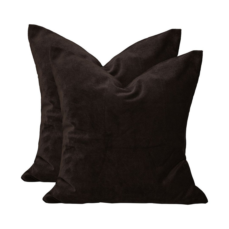 Matte Velvet Cushion Cover - 1 Pc, Brown, 66cm x 66cm