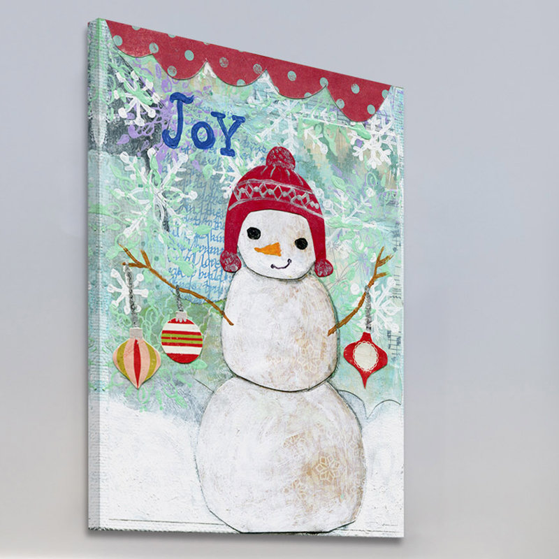 «Joy Snowman», reproduction sur toile tendue, H 18 po x l 12 po x P 1,5 po