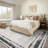 Washable Modern Distressed Edge Thin Indoor Rug, Low Pile Area Rug with Stain Resistant Surface, Non Slip Backing & Easy Clean for Living Room, Bedroom, Home Office, Entryway-1503104959