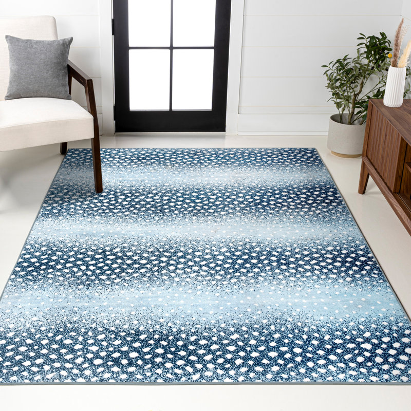 Tapis bleu / crème Lindhaus, Rectangulaire 3 pi x 5 pi