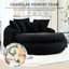 Fauteuil à billes surdimensionné avec 3 grands coussins, 2 petits enveloppements, tissu chenille, convient à de multiples décors de conception ergonomique moelleuse, idéal pour les dortoirs et les salles de jeux-130530827