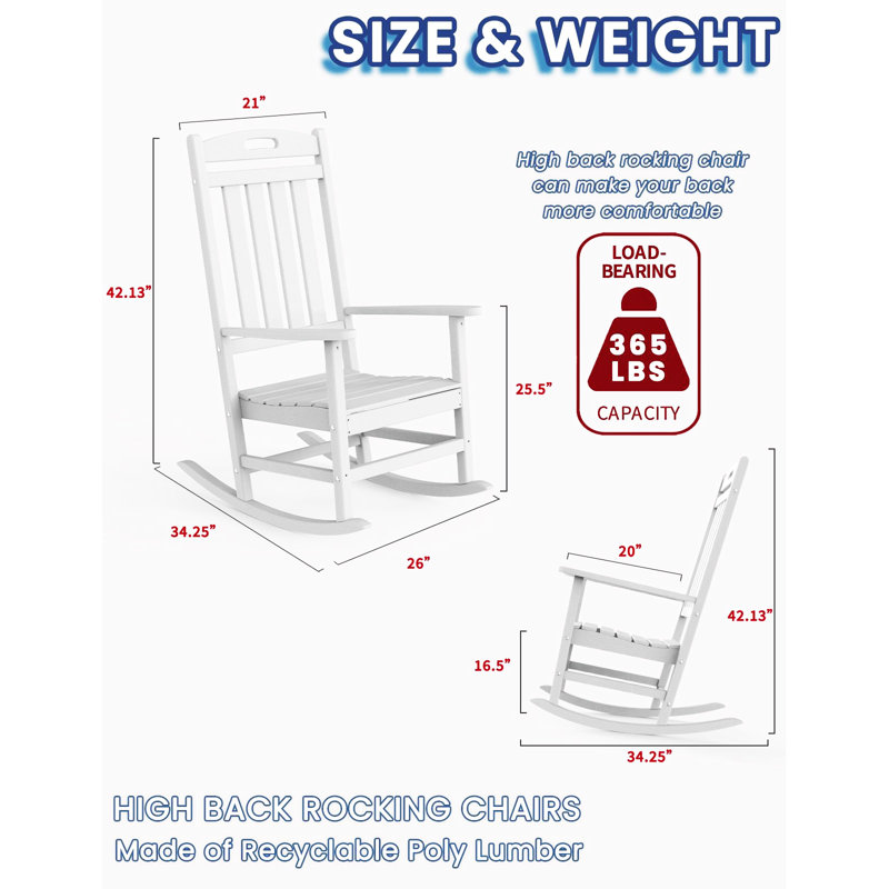 Chaise berçante en plastique Mccutcheon, Blanc